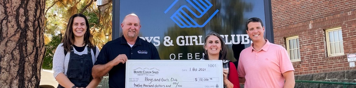 Read more about the article Beaver Coach Sales & Service Donates $12,000 To Local Boys & Girls Club Chapter in Bend, Oregon.